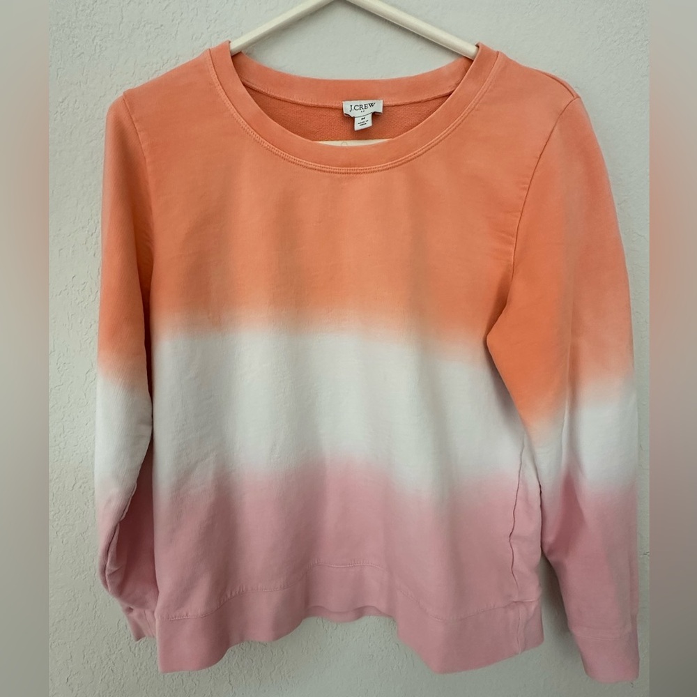 J. Crew - Orange, White Pink Ombre Sweatshirt
